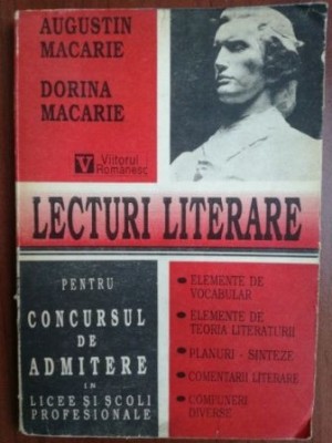 Lecturi literare pentru concursul de admitere in licee si scoli profesionale- Augustin Macarie, Dorina Macarie foto