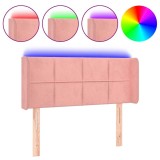 Cumpara ieftin Tablie de pat cu LED, roz, 103x16x78/88 cm, catifea