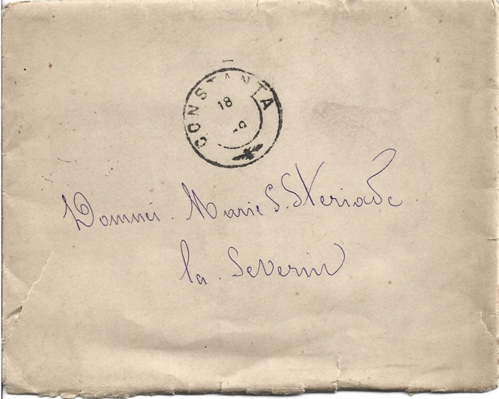 A3208N Plic circulație timpurie Dobrogea, 1889, Constanța, cu scrisoare