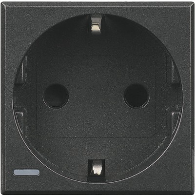 Priza schuko Axolute Bticino 2M iluminabila antracit HS4141 foto