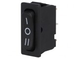 Comutator Basculant Negru ON-OFF-ON 6A/250V IP40