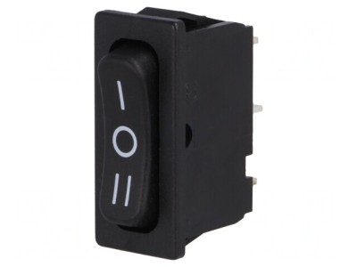 Comutator Basculant Negru ON-OFF-ON 6A/250V IP40 foto