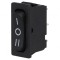 Comutator Basculant Negru ON-OFF-ON 6A/250V IP40