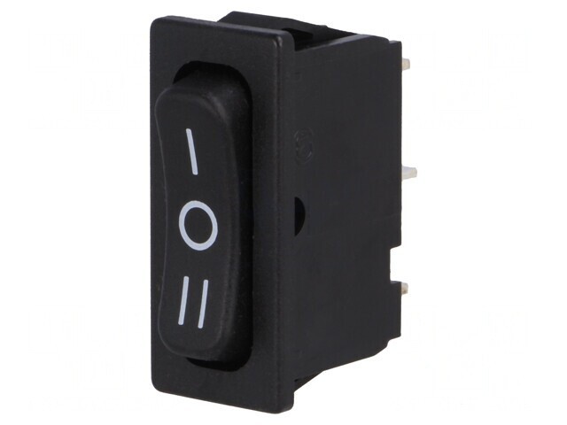 Comutator Basculant Negru ON-OFF-ON 6A/250V IP40