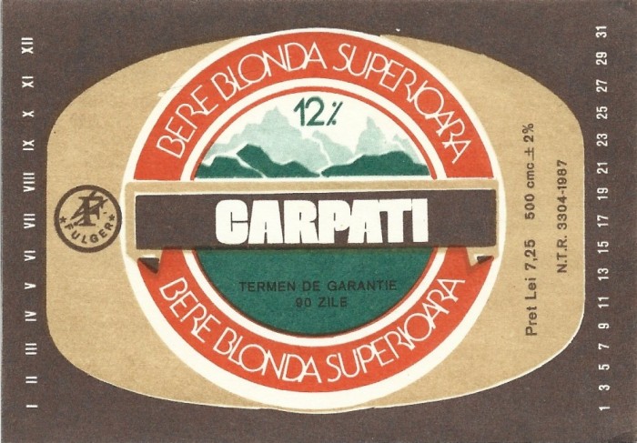 NI488 Etichetă bere blondă superioară Carpați