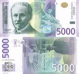 SERBIA █ bancnota █ 5000 Dinara █ 2010 █ P-53 █ Seria AA █ UNC █ necirculata