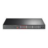 Switch TP-Link, 24-Port 10/100Mbps + 2-Port Gigabit Unmanaged PoE+, 2&Atilde;&mdash; combo Gigabit SFP &quot;TL-SL1226P&quot; (timbru verde 2 lei)