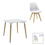 Cumpara ieftin Set de 3 buc mobilier de bucatarie Deli pentru studenti alb 80x80x76 cm