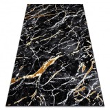 Covor ALLURE 1963 Marmură - Structural, elegant, glamour negru / aur , 80x200 cm