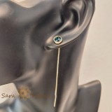 Cercei Regina Smaraldelor , Cristal verde 6 cm placati aur 18K Brazilia