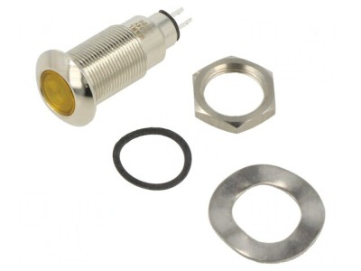Lampă de control LED galbenă 12-28V &amp;Oslash;12,7mm foto