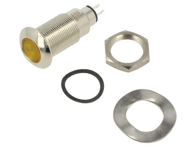 Lampă de control LED galbenă 12-28V &Oslash;12,7mm