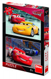 Puzzle 2 in 1 - Cars 3: Cursa cea mare - 77 piese, Dino