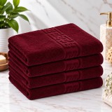Cumpara ieftin Set 4 Prosoape Baie Lux Bumbac 100% Bordo 550 GSM -50X90 Cm
