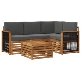 vidaXL Set de canapele de exterior 5 pcs Natural și Antracit 3384323