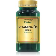 Cosmo Pharm Vitamina D3 2000 UI capsule pentru imunitate, sănătatea sistemului osos și activitate musculară 60 caps.