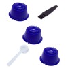 Set 3 Capsule cafea, reutilizabila, reincarcabila, compatibil Dolce Gusto, albastru inchis, cu periuta si