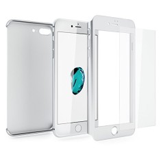 Husa MyStyle Fullbody Silver pentru Apple iPhone 7 acoperire completa 360 grade cu folie de sticla gratis