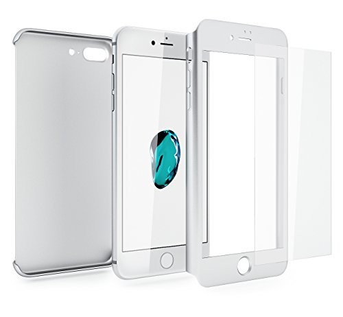 Husa MyStyle Fullbody Silver pentru Apple iPhone 7 acoperire completa 360 grade cu folie de sticla gratis