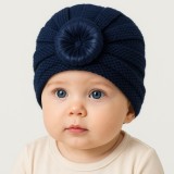 Caciulita bleumarin crosetata tip turban (Marime Disponibila: 6-9 luni)
