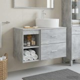Cumpara ieftin Set dulap baie 2 buc. Gri Beton 79,5 x 44,5 x 76 cm