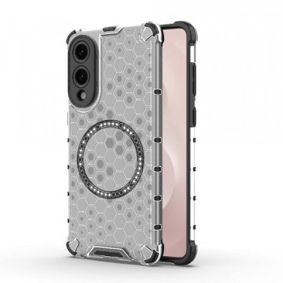Husa MagSafe pentru Samsung Galaxy S25 Edge S937, Techsuit, HoneyComb Shield, Alba foto