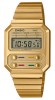 Ceas Casio Vintage Edgy A100WEG-9A Unisex, Curea Inox, Rezistent Apa, Quartz, Cadran Digital, Aur roz