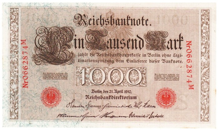Germania 1000 1 000 Mark Marci 1910 P-44b Seria 0662874