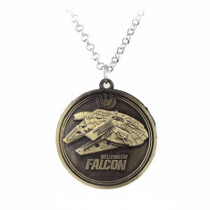 Lantisor Cu Pandantiv Star Wars Millennium Falcon Bronze foto