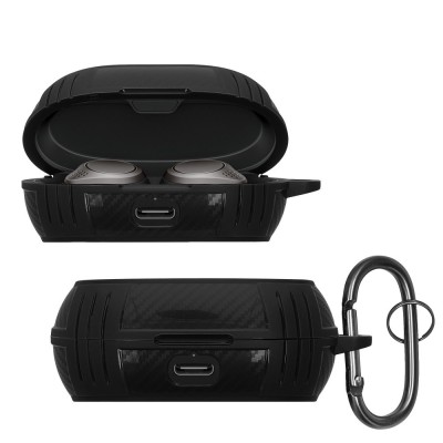 Husa Casti Kwmobile pentru Jabra Elite 7 Pro/Elite 7 Active, Negru, Silicon, KWM0000253X001C foto