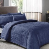 Cumpara ieftin Lenjerie Jacquard Nodus Bleumarin (Satin Deluxe)