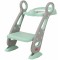 Reductor WC pentru Copii cu Scarita, Linomag&reg;, Plabil, Reglabil pe Inaltime, Colac Moale, 42.6 x 55 x 41.5 cm, Gri / Mint
