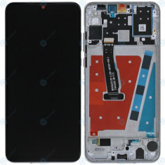 Huawei P30 Lite (MAR-LX1A MAR-L21A) P30 Lite New Edition (MAR-L21BX) Capac frontal al modulului de afișare + LCD + digitizer alb perlat