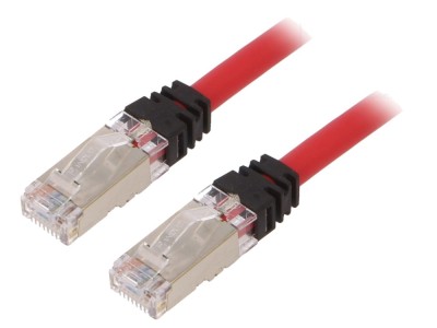Patch cord Cat6a S/FTP LSZH 3m Roșu foto