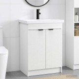 Cumpara ieftin Set de mobilier pentru baie Alb 56 x 37,5 x 81 cm