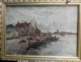 Tablou RICA VIANA - Ulei pe Panza - Barci, 50 x 35 cm - Pictura Originala