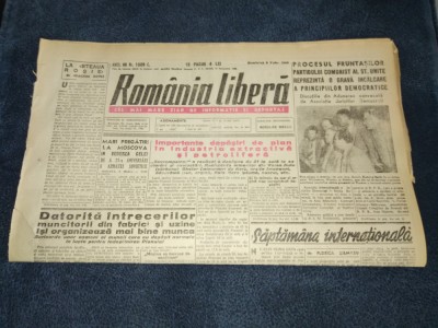 ZIARUL ROMANIA LIBERA 6 FEBRUARIE 1949 foto