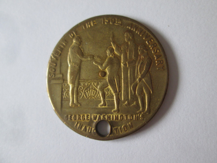 Medalie gaurita:G.Washington inaugurare 150 ani-Expoz.Universala New York 1939