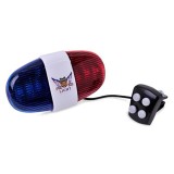 Sirena bicicleta tip politie, 4 tonuri si LED Rosu