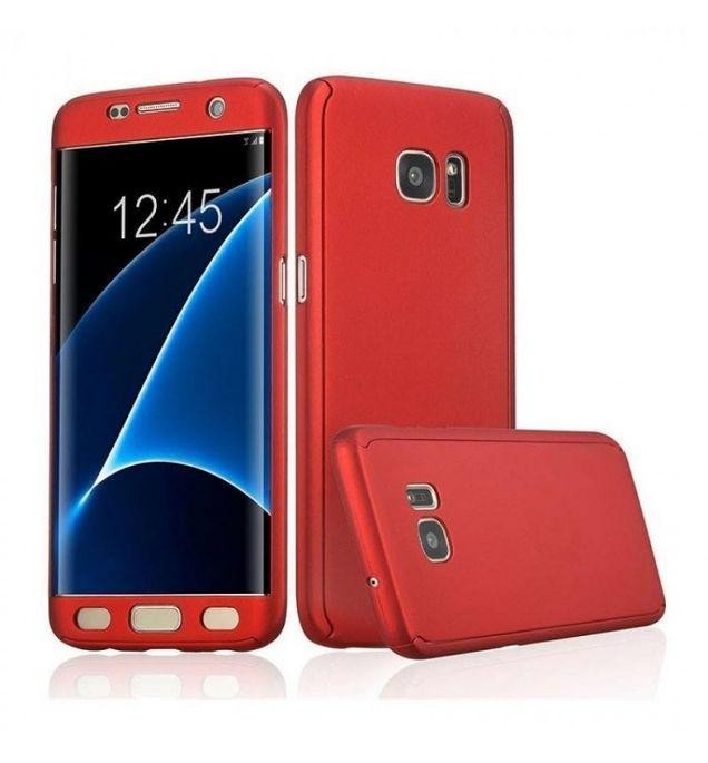 Husa Samsung Galaxy S7 Edge, FullBody Red, acoperire completa 360 grade cu folie de protectie gratis