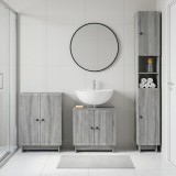 Cumpara ieftin Set de cabinet pentru baie cu 3 piese EDE Sonoma gri