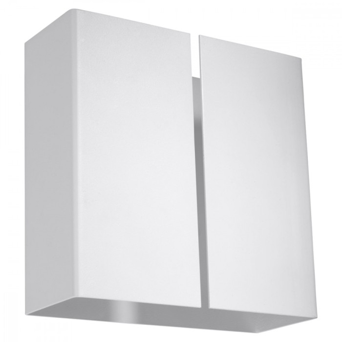 Lampi De Perete Linea Alb Otel 2 Bec Patrat Modern De Interior