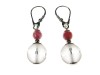 Cercei Argint 925 cu Rubin Fatetat &amp; Cristal de Stanca - 40mm - Bijuterii Elegante Rubin