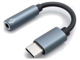 Cablu QOLTEC Jack 3,5mm la USB-C 0,1m Negru