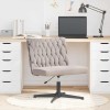 Scaun birou pivotant vidaXL, gri deschis, tesatura ondulata tip lana, reglabil inaltime, 65x65x(74-84)cm