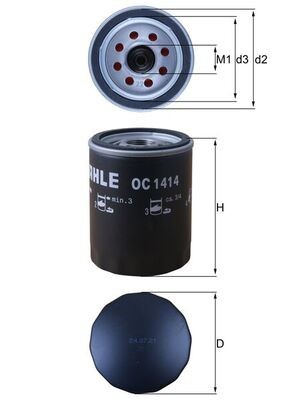 MAHLE OC 1414 Filtru ulei