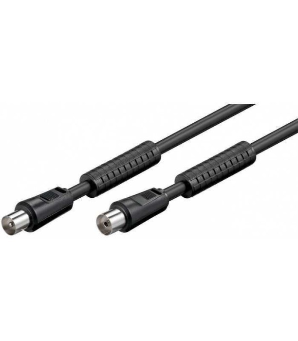 Cablu antena Coaxial tata - Coaxial mama 1.5m negru Goobay