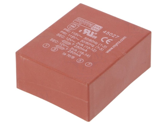 Transformator &icirc;ncapsulat 6VA 12V 12V