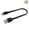 Green Cell GC mat cablu plat de date și &icirc;ncărcare USB-C mat de 25 cm lungime cu suport pentru &icirc;ncărcare rapidă