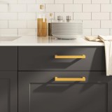 M&acirc;nere de dulap, 10 buc., auriu, 160 mm, oțel inoxidabil